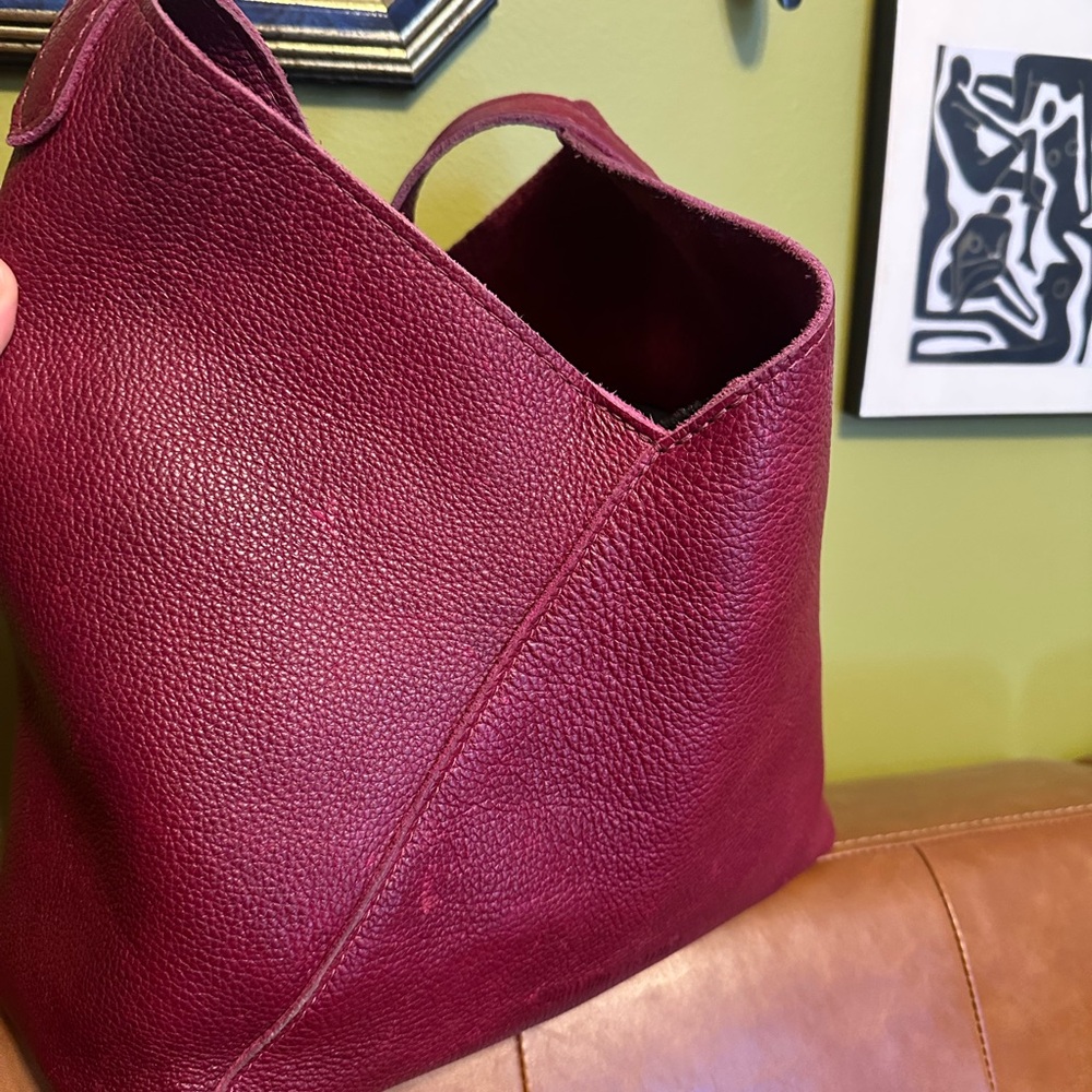 Portland Leather Deep Red Hobo Bag - Picture 10 of 10